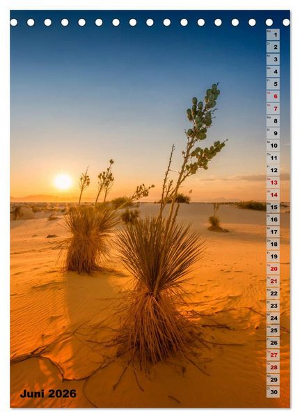 Produktbild: WHITE SANDS NATIONAL MONUMENT W&uuml;stenimpressionen (Tischkalender 2026 DIN A5 hoch), CALVENDO Monatskalender