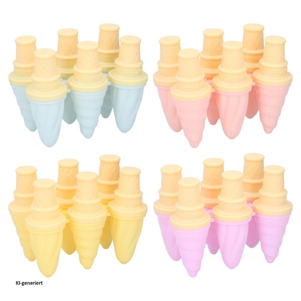 Produktbild: neuetischkultur Softeisform 6x 60ml., farbig sortiert Kunststoff