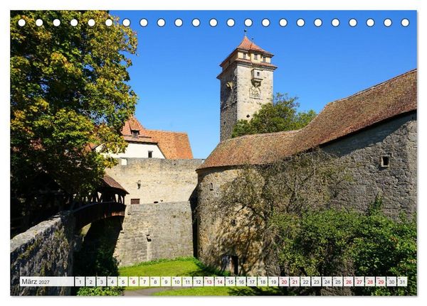 Produktbild: Rothenburg ob der Tauber. Sehensw&uuml;rdigkeiten. (Tischkalender 2027 DIN A5 quer), CALVENDO Monatskalender
