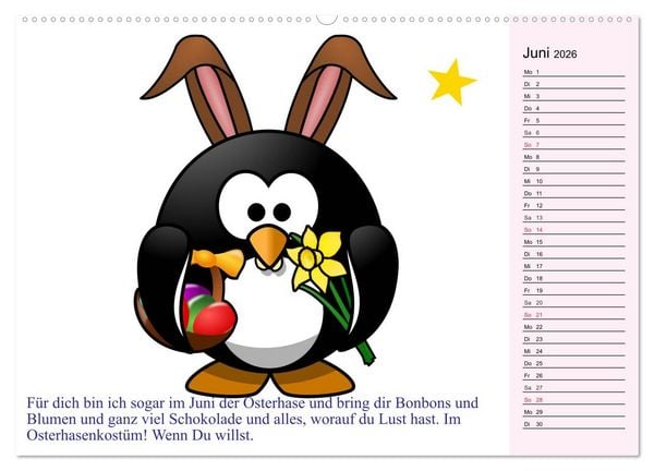 Produktbild: Pinguin-Elfe (Wandkalender 2026 DIN A2 quer), CALVENDO Monatskalender