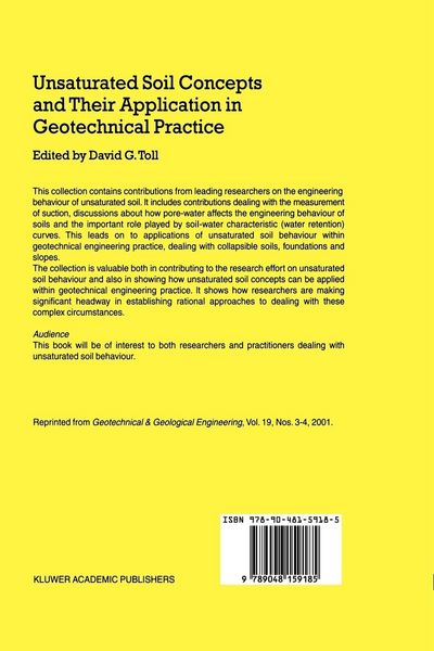 Produktbild: Unsaturated Soil Concepts and Their Application in Geotechnical Practice