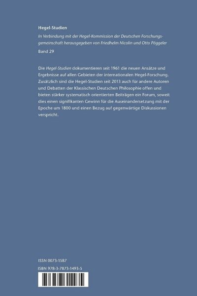 Produktbild: Hegel-Studien Band 29