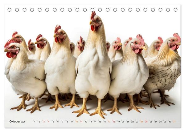Produktbild: H&uuml;hner Alarm (Tischkalender 2026 DIN A5 quer), CALVENDO Monatskalender
