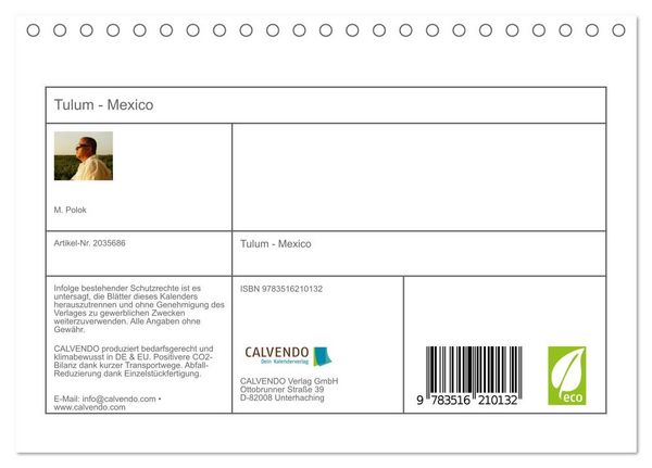 Produktbild: Tulum - Mexico (Tischkalender 2026 DIN A5 quer), CALVENDO Monatskalender