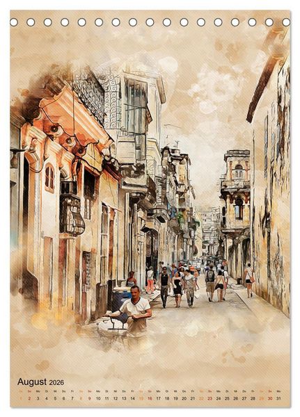 Produktbild: Cuba Retro Kalender (Tischkalender 2026 DIN A5 hoch), CALVENDO Monatskalender
