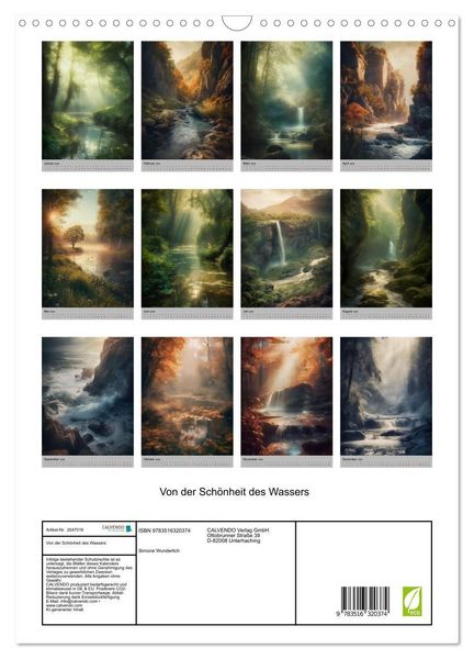 Produktbild: Von der Sch&ouml;nheit des Wassers (Wandkalender 2026 DIN A3 hoch), CALVENDO Monatskalender