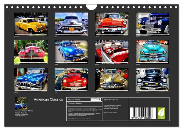 Produktbild: American Classics (Wandkalender 2026 DIN A4 quer), CALVENDO Monatskalender