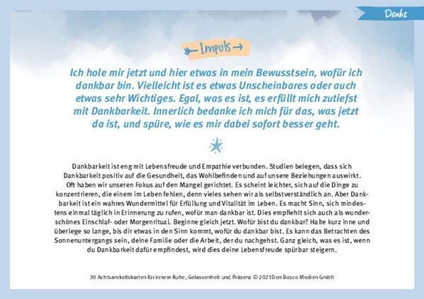 Produktbild: 30 Achtsamkeitskarten f&uuml;r innere Ruhe, Gelassenheit und Pr&auml;senz