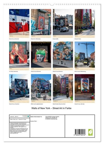 Produktbild: Walls of New York &ndash; Street Art in Farbe (hochwertiger Premium Wandkalender 2026 DIN A2 hoch), Kunstdruck in Hochglanz