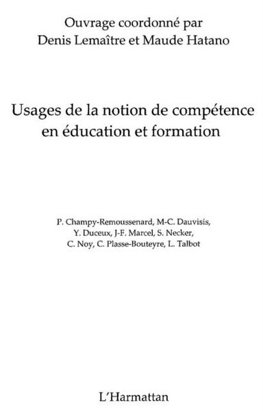Produktbild: Usages de la notion de competence en education et formation