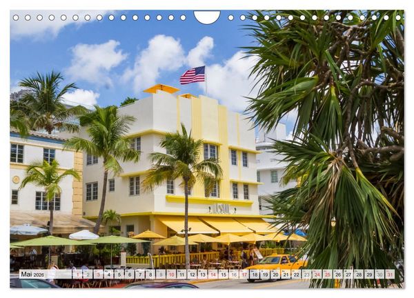 Produktbild: Miami Beach und Art Deco District (Wandkalender 2026 DIN A4 quer), CALVENDO Monatskalender