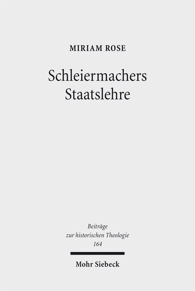 Produktbild: Schleiermachers Staatslehre