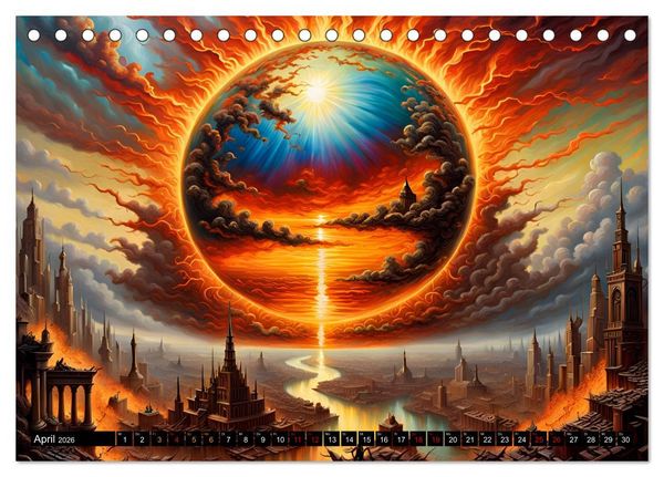 Produktbild: Zukunftsvisionen Wenn die Sonne zum Feind wird (Tischkalender 2026 DIN A5 quer), CALVENDO Monatskalender