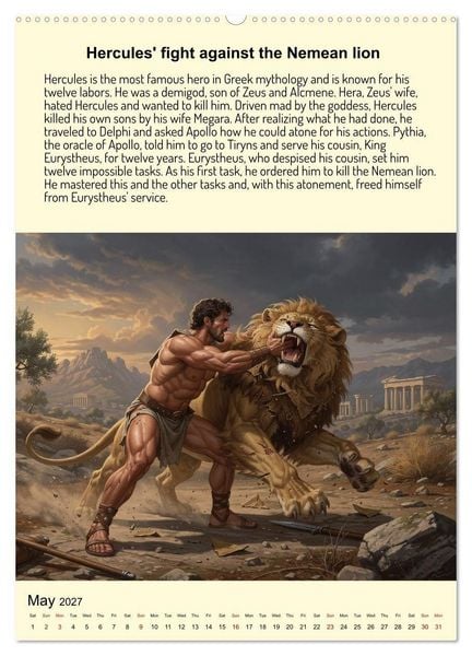 Produktbild: Legends of the Greek Mythology (Wall Calendar 2027 DIN A2 portrait), CALVENDO 12 Month Wall Calendar
