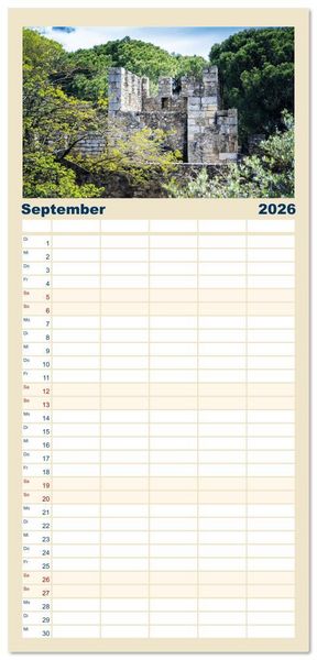 Produktbild: Familienplaner 2026 - Mein Lissabon mit 5 Spalten (Wandkalender, 21 x 45 cm) CALVENDO