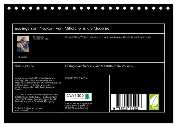Produktbild: Esslingen am Neckar - Vom Mittelalter in die Moderne (Tischkalender 2026 DIN A5 quer), CALVENDO Monatskalender