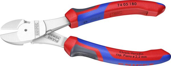 Knipex 74 05 180 Werkstatt Kraft-Seitenschneider mit Facette 180mm