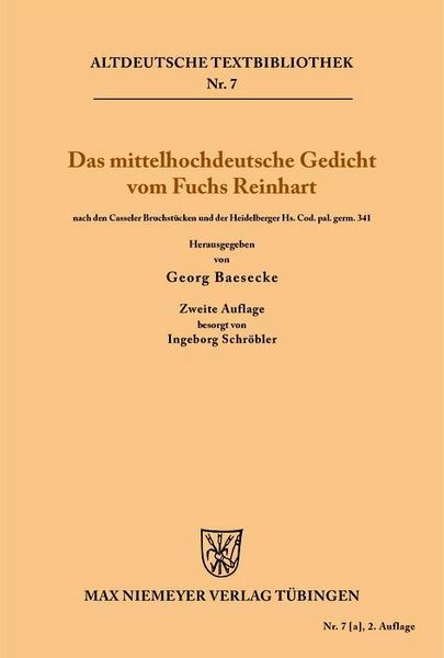 Produktbild: Das mittelhochdeutsche Gedicht vom Fuchs Reinhart