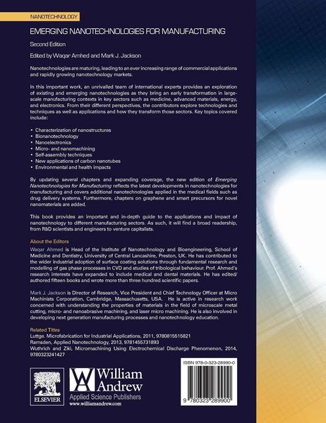 Produktbild: Emerging Nanotechnologies for Manufacturing