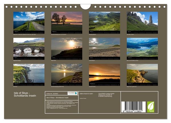 Produktbild: Isle of Skye - Schottlands Inseln (Wandkalender 2026 DIN A4 quer), CALVENDO Monatskalender