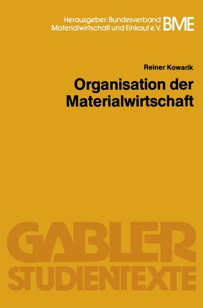 Produktbild: Organisation der Materialwirtschaft