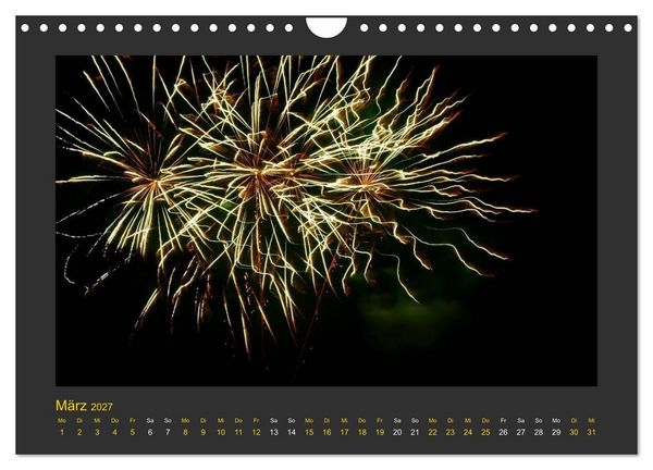 Produktbild: Feuerwerk - Explosives am Himmel (Wandkalender 2027 DIN A4 quer), CALVENDO Monatskalender
