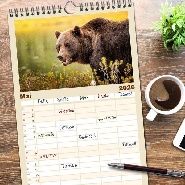 Produktbild: Familienplaner 2026 - Wildes Finnland mit 5 Spalten (Wandkalender, 21 x 45 cm) CALVENDO