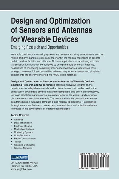 Produktbild: Design and Optimization of Sensors and Antennas for Wearable Devices
