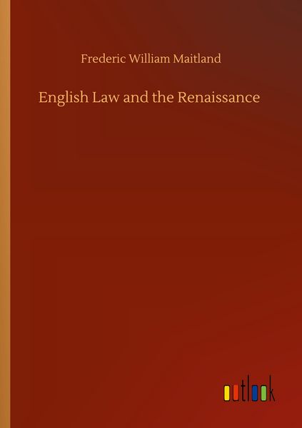 Produktbild: English Law and the Renaissance