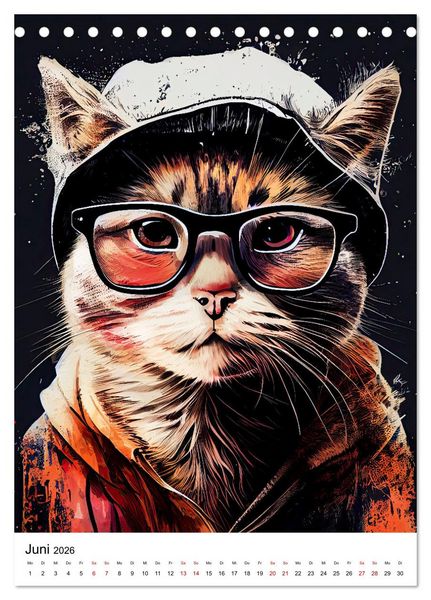 Produktbild: Hipster Katzen (Tischkalender 2026 DIN A5 hoch), CALVENDO Monatskalender