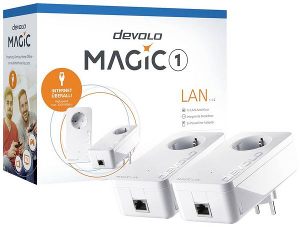 Produktbild: Devolo Magic 1 LAN Starter Kit Powerline Starter Kit 8295 EU Powerline 1200MBit/s