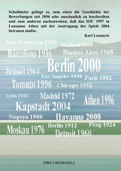 Produktbild: Bewerbungen um Olympische Spiele, Von Athen 1896 bis Athen 2004