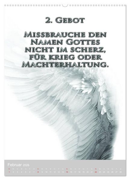 Produktbild: GOTTES 10 GEBOTE (hochwertiger Premium Wandkalender 2026 DIN A2 hoch), Kunstdruck in Hochglanz