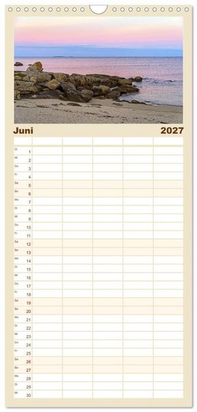 Produktbild: Familienplaner 2027 - Bretagne - Traumk&uuml;sten im s&uuml;dlichen Finist&egrave;re mit 5 Spalten (Wandkalender, 21 x 45 cm) CALVENDO