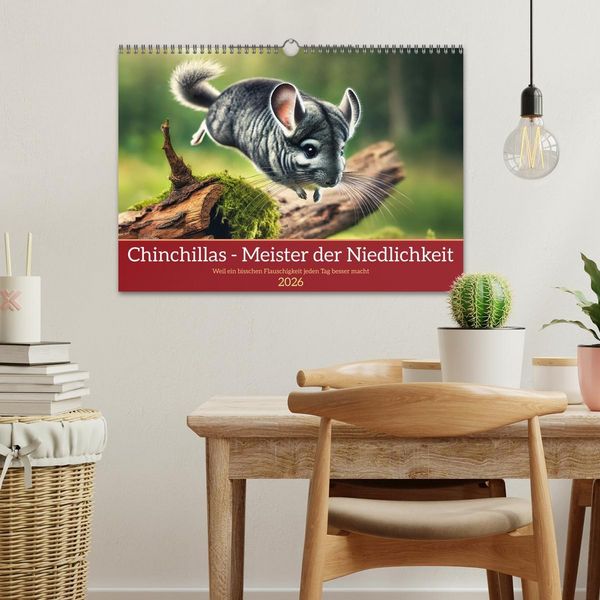 Produktbild: Chinchillas - Meister der Niedlichkeit (Wandkalender 2026 DIN A3 quer), CALVENDO Monatskalender