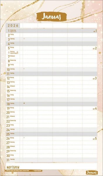 Produktbild: Familienplaner Metallic Glam 2026