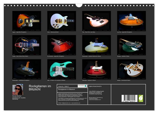 Produktbild: Rockgitarren im Blitzlicht (Wandkalender 2026 DIN A3 quer), CALVENDO Monatskalender
