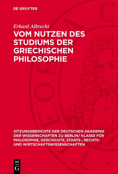 Produktbild: Vom Nutzen des Studiums der griechischen Philosophie