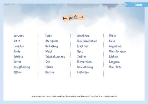 Produktbild: 30 Achtsamkeitskarten f&uuml;r innere Ruhe, Gelassenheit und Pr&auml;senz