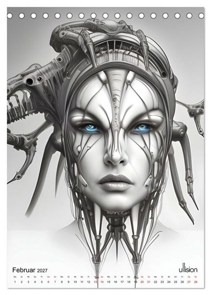 Produktbild: Biomechanic Portrait - Sch&ouml;nheit zwischen Mensch und Maschine (Tischkalender 2027 DIN A5 hoch), CALVENDO Monatskalender