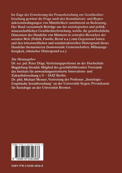 Produktbild: M&auml;nnlichkeit und soziale Ordnung