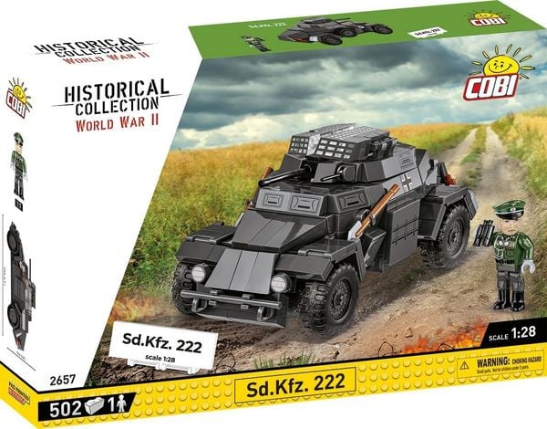 COBI Historical Collection 2657 - Sd.Kfz, 222, WWII, Bausatz 1:28, 502+1 Klemmbausteine