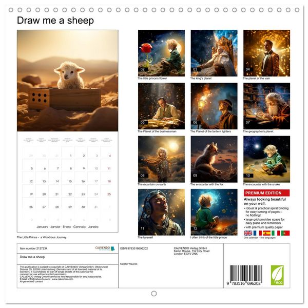 Produktbild: Draw me a sheep (Wall Calendar 2026 12 &times; 12 Inch) CALVENDO 12 Month Wall Calendar