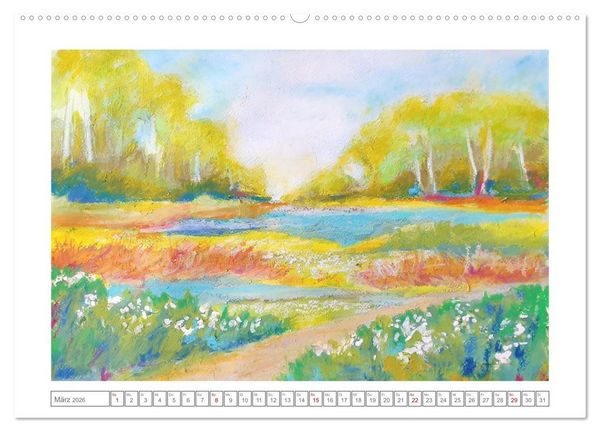 Produktbild: Im Rausch der Bl&uuml;ten - Farbenfroh gemalte Blumenwiesen (Wandkalender 2026 DIN A2 quer), CALVENDO Monatskalender