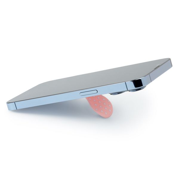 Produktbild: Zipgrips wei&szlig; punkte on Pink &ndash; 2-in-1 Handygriff & Aufsteller