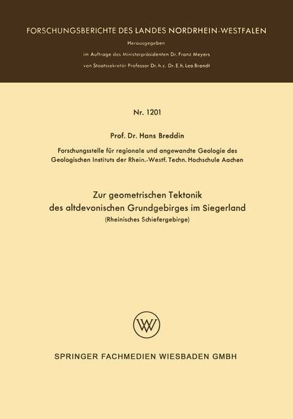 Produktbild: Zur geometrischen Tektonik des altdevonischen Grundgebirges im Siegerland