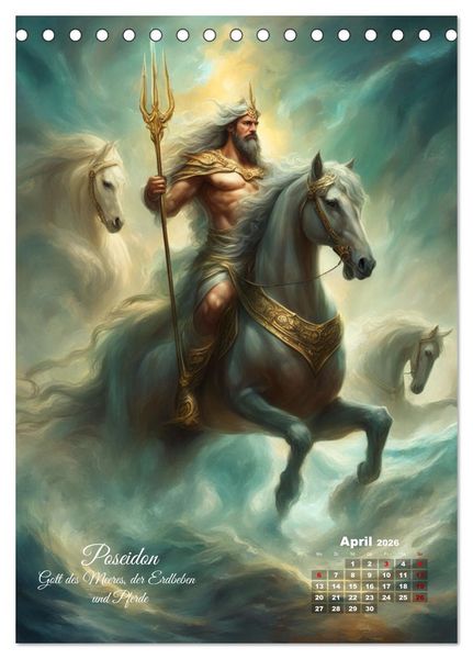 Produktbild: Zw&ouml;lf G&ouml;tter der griechischen Mythologie (Tischkalender 2026 DIN A5 hoch), CALVENDO Monatskalender