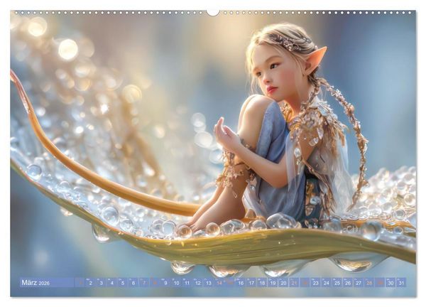 Produktbild: Elfenkinder - Zauberhaft lichtvolle Wesen (hochwertiger Premium Wandkalender 2026 DIN A2 quer), Kunstdruck in Hochglanz