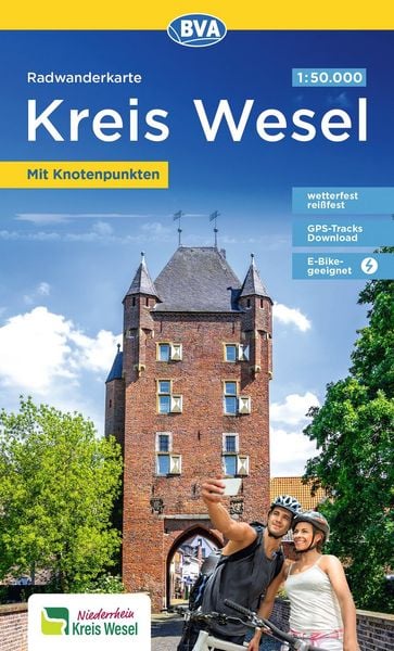 Produktbild: BVA Radwanderkarte Kreis Wesel mit Knotenpunkten 1:50.000