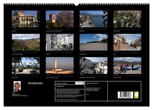 Produktbild: Andalusien (hochwertiger Premium Wandkalender 2026 DIN A2 quer), Kunstdruck in Hochglanz